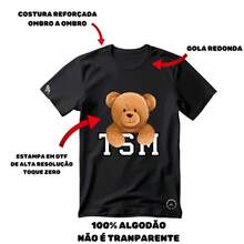 Women's T-Shirt Cute Print Teddy Bear In Pink Car Heart Blouse Tumblr - màu đen - Xem 3