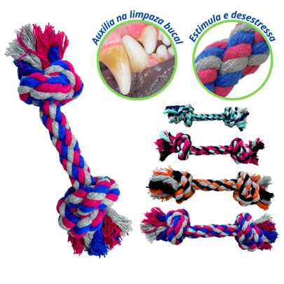 Brinquedo Mordedor Pet higiêne bucal Corda Para Cães Dental Bone