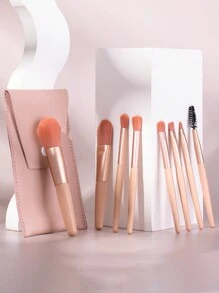 8pcs/Set Bridesmaid Makeup Brush Set, Customizable Name Storage Bag, Portable Travel Makeup Kit, Suitable For Wedding, Valentine's Day, Mother's Day Gifts, Daily Makeup - Multicolor - View 3