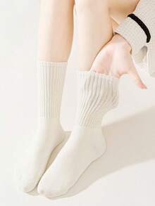 3 Cặp vớ thể thao sọc hai bên bằng polyester trơn nhiều màu cho nữ, có thể mặc trong mọi mùa - Nhiều màu - Xem 2