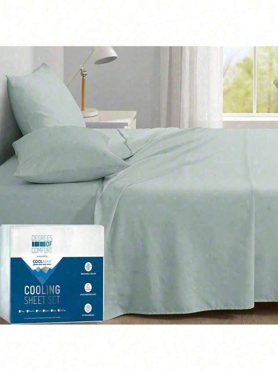 DEGREES OF COMFORT Coolmax Cooling Sheets Queen Size Bed Sheet Set