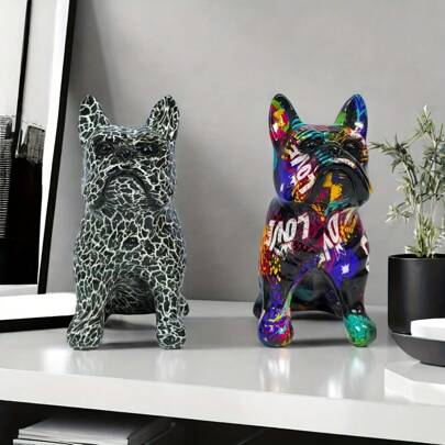 Bulldog Figurine - Resin Dog Sculpture, Suitable For Home And Store Decoration, Perfect Gift For New Year, Birthday, Graduation