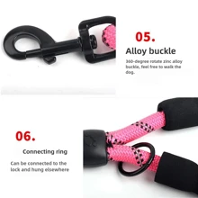 2-Handle Anti-Burst Dog Leash, Premium Quality Dog Leash With Soft Grip Handle - Durable, Suitable For Training, Walking And Outdoor Recreation - Great For Camping And Backyard Play With Pets Of All Sizes, Nylon Reflective Long Dog Training Leash, Dual Pet Leash For Small/Medium/Large Dogs