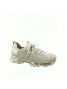 Women's Fashion Lace Up Bubble Sole Stretch Elastic Mesh Sneaker Shoes - Purple Tie Dye - View 4
