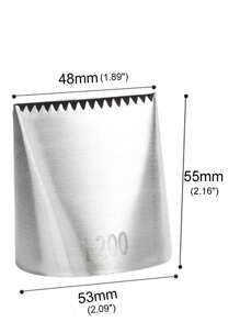 1 Máy Tính Lớn Đơn Lưỡi Răng Cưa Ống Vòi Phun cực Lớn Thép Không Gỉ Đóng Băng Đầu Cho DIY Bánh Dụng Cụ Nướng Bánh - Bạc - Xem 2