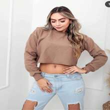 Cropped Long Sleeve Blouse, Style And Comfort, Super - Rỉ Nâu - Xem 4