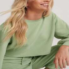 Cropped Long Sleeve Blouse, Style And Comfort, Super - 薄荷綠 - 查看 1