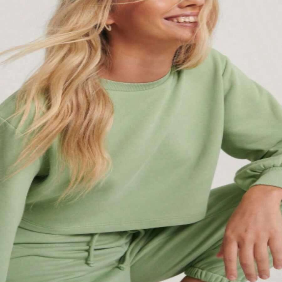 Cropped Long Sleeve Blouse, Style And Comfort, Super - 薄荷綠 - 查看 1