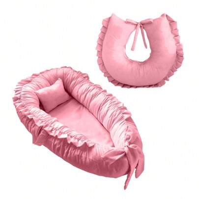 Kit Ninho Redutor de Berço e Almofada de Amamentação Várias Cores Liso