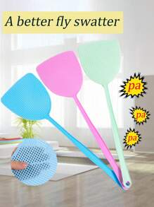 1/6/10 pezzi Accoppatore di mosche in plastica per uso domestico, robusto con manico lungo per zanzare estive, fascia elastica extra ampia con foro per appendere alla parete, spesso per uso manuale