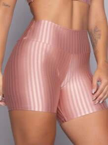 Short New Zig Compression 3D Fitness Ikat Academia Wls Modas - 淺粉色 - 查看 2