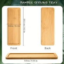 竹制托盘，圆边木制浴室梳妆台托盘，竹制梳妆台托盘，用于整理和展示马桶台面、食物、咖啡、茶、零食、纸巾、浴室蜡烛、梳妆台圣诞礼物 - 款式2 - 查看 3