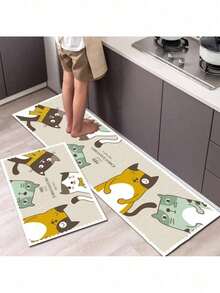 Fashionable Simple Nordic Style Kitchen Floor Mat Household Carpet Long Strip Door Mat Modern Home Decor - 5 - 查看 5