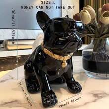 1 件独特树脂法国斗牛犬存钱罐 - 装饰罐 - 异想天开的坐狗雕像，适合家庭入口或客厅装饰，是送给朋友和家人的完美生日礼物，有黑色或白色可选，各种尺寸（大/中/小），具有现代风格 - 彩色 - 查看 10
