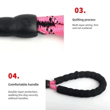 2-Handle Anti-Burst Dog Leash, Premium Quality Dog Leash With Soft Grip Handle - Durable, Suitable For Training, Walking And Outdoor Recreation - Great For Camping And Backyard Play With Pets Of All Sizes, Nylon Reflective Long Dog Training Leash, Dual Pet Leash For Small/Medium/Large Dogs