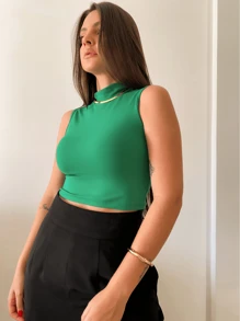 Women Tops - 綠色 - 查看 3