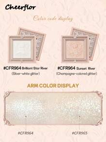 CHEERFLOR 浮雕面部粉末荧光笔，带磁性旋转盖，腮红荧光笔调色板，光泽闪光亮点，自然闪亮亮点，化妆照明器，轻盈，光滑，面部美容化妆 - CFR965 - 查看 6