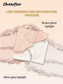 CHEERFLOR 浮雕面部粉末荧光笔，带磁性旋转盖，腮红荧光笔调色板，光泽闪光亮点，自然闪亮亮点，化妆照明器，轻盈，光滑，面部美容化妆 - CFR965 - 查看 10