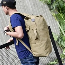 1 Peça Mochila de Viagem de Grande Capacidade S Masculina, Mochila Multiuso Externa para Montanhismo, Mochila Balde Masculina, Mochila de Lona com Fivela para Ombro para Meninos e Homens, Mochila para Caminhada, Camping, Férias, Computador, Esportes, Presentes Engraçados de Natal e Ação de Graças, Bolsa Lateral, Essenciais de Férias, Bolsa Escolar, Bolsa de Viagem, Bolsa de Praia de Verão, Capa de Laptop, Bolsa de Esportes, Bolsa de Férias, Bolsa de Primavera, Bolsa de Fim de Semana, Mochilas, Itens Imprescindíveis de Viagem, Bolsa Grande