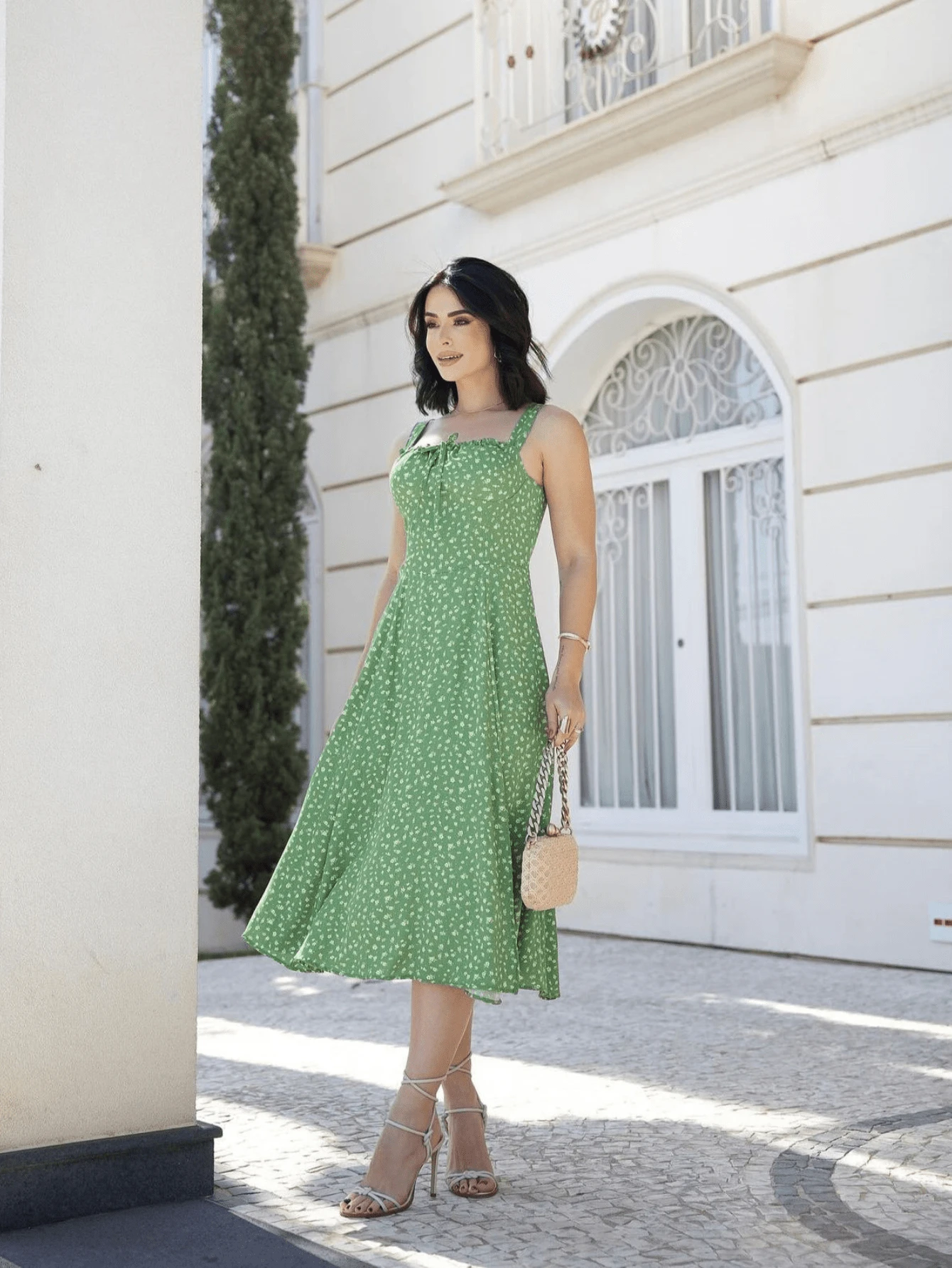 Women's Loose Fit Dress With Slit 2025 - 綠色 - 查看 1