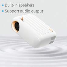 YJMOYE Mini Projector With WiFi 1080P Home Theater Movie Projector Portable Outdoor Video Projector Compatible With IOS/Android Phone/Tablet/Laptop/PC/TV Stick/Box/USB Drive/DVD/Game Console - White - View 5
