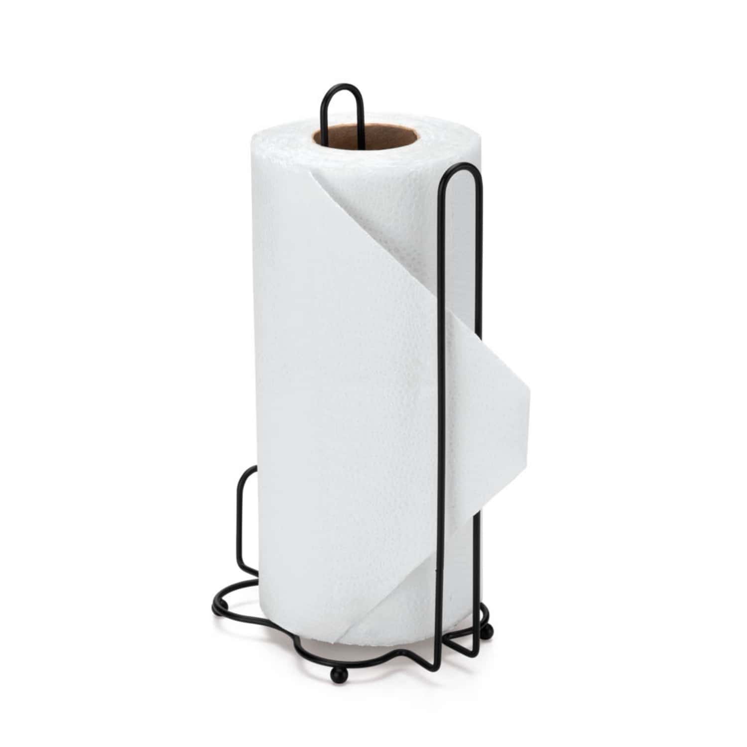 Paper Towel Holder Napkin Roll Holder Vertical Tabletop Steel Kitchen - 黑色 - 查看 1