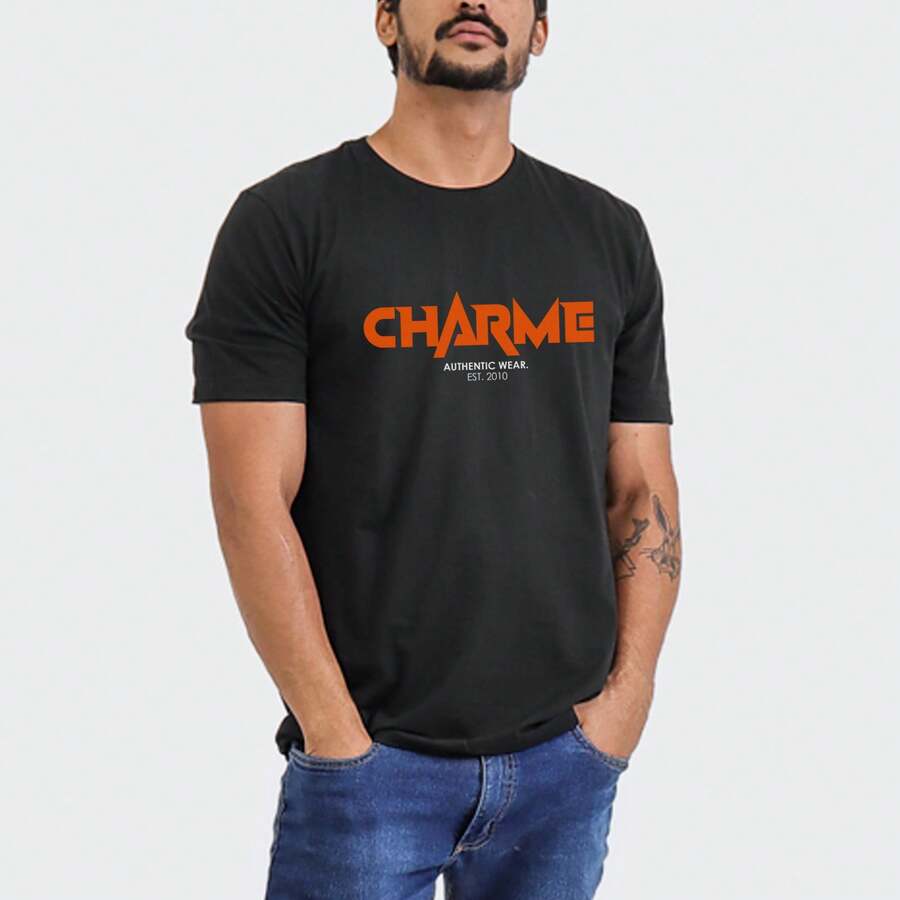 Men's Basic T-Shirt 100% Cotton Ref. 33 - 黑色 - 查看 1