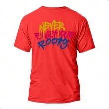 T-Shirt Men's Cotton Shirt Women's Printed Shirt T-Shirt Fresh Mesh Blouse Combed Round Neck Lightweight Fabric - Đỏ - Xem 4