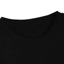 Men's Oversized Angel Forever Streetwear T-Shirt Crew Neck Wide Large Print Street Style New Arrival Promotion. - màu đen - Xem 3