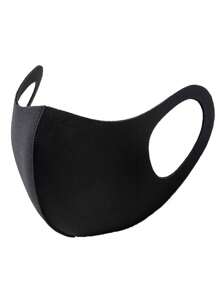 Gói 7 khẩu trang vải polyester lụa băng ba chiều 3D màu trơn cho người lớn - Chống tia UV, thoáng khí, thiết kế có thể giặt được, tạo sự thoải mái và phong cách - màu đen - Xem 11