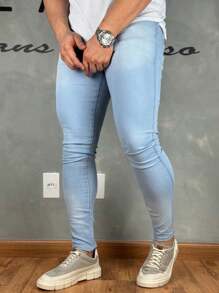 Super Skinny Premium Basic Jeans 01 - Blue and White - View 4
