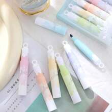 6 pièces/set stylo surlignage en forme de rouge à lèvres, jeu de marqueurs de couleur, stylo pour étudiant, papeterie, stylo fluorescent multicolore, peut être utilisé comme pendentif, cadeau d'Halloween, cadeau de Noël