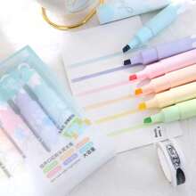 6 pièces/set stylo surlignage en forme de rouge à lèvres, jeu de marqueurs de couleur, stylo pour étudiant, papeterie, stylo fluorescent multicolore, peut être utilisé comme pendentif, cadeau d'Halloween, cadeau de Noël