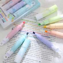 6 pièces/set stylo surlignage en forme de rouge à lèvres, jeu de marqueurs de couleur, stylo pour étudiant, papeterie, stylo fluorescent multicolore, peut être utilisé comme pendentif, cadeau d'Halloween, cadeau de Noël