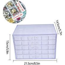 SHZICMY 120 Grids Transparent Nail Art Supplies Sequence Storage Box, 5 Layer Drawers Large Capacity, Rhinestone Gems Beads Plastic Organizer Holder Container Jewelry Display Case - trắng - Xem 5