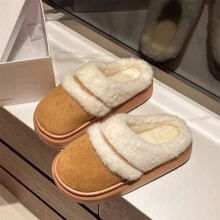 Vintage Home Slippers Women's Winter Indoor Warmth Thick Soled Plush Slippers Fashion Slippers Birken Shoes Women's Slippers New Style