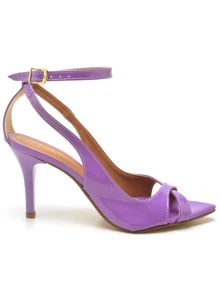 Women's Sandals With Thin Medium Heel And Leaf Toe - 紫色 - 查看 2