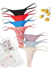 kit 5 CALCINHA FIO CANELADA COM REGULAGEM CONFORTAVÉL SEXY PRO DIA A DIA
