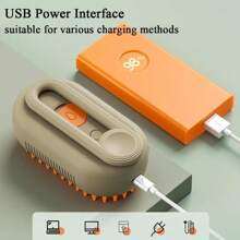 Steam Brush For Cats Dogs 3 In 1 Electric Hair Brushes Massage Combs Pets Removal - 彩色 - 查看 2