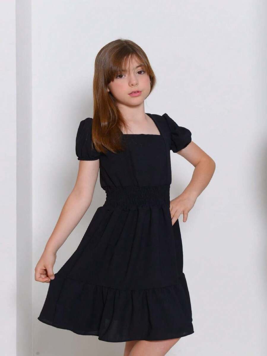 Children's And Youth Dress Girl's Dress Summer 2024 - 黑色 - 查看 1