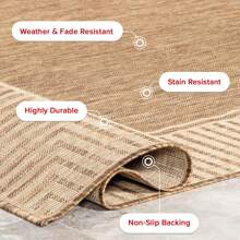 NuLOOM Asha Simple Border Indoor/Outdoor Area Rug For Bedroom, Dining Room, Living Room, Hallway, Office, Kitchen, Entryway - 卡其色 - 查看 3
