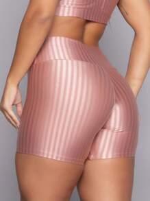 Short New Zig Compression 3D Fitness Ikat Academia Wls Modas - 淺粉色 - 查看 3