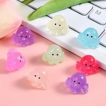 Assorted Luminous Faux Small Octopus Miniature Ocean Animal Model, Glow-In-The-Dark Small Squid Decor, Gifts For Kids, Desktop Ornament - Multicolor - View 5