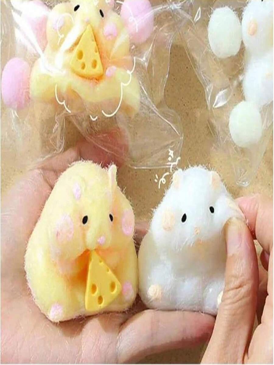 圣诞装饰创意迷你仓鼠挤压玩具，趣味减压玩具，口袋日常减压玩具，办公室休闲玩具，适合复活节、万圣节、圣诞节和生日礼物 - 彩色 - 查看 1