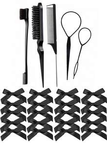 25 件装 蝴蝶结发夹 发饰 发型设计工具套装 适合女孩 - 彩色 - 查看 2