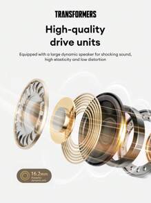 TRANSFORMERS TF-T15 Passive Noise Cancellation Earphones With High Definition Surround Sound, Microphone For Voice Calls, Music & Gaming, Low Latency, Long Battery Life, Smart Touch Control, Open-Ear Wireless Headphones