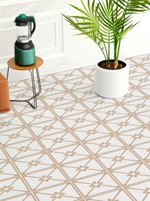 12 buc - Autocolante autoadezive detașabile, impermeabile, rezistente la umiditate, pentru perete și faianță, model geometric în stil marocan, negru-maro/roz-alb/bej-alb/bej-negru, decor de casă, disponibile pentru bucătărie, baie, dormitor, birou, sală de clasă, gresie/faiță de podea 20 cm * 20 cm, gresie/faiță autoadezivă, decor pentru living/cameră de zi