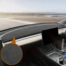 For Tesla 2017-2023 Model 3 Model Y Dashboard Mat Flannel Dash Pad Sunshade Protector Anti-UV Dashboard Cover Sunshield Non-Slip Car Accessories