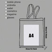 1 túi vải tùy chỉnh, thiết kế độc đáo (ảnh, phong cảnh, minh họa), có thể gập lại, sức chứa lớn, nhẹ, phong cách, túi tote cá nhân hóa, túi đeo vai, túi mua sắm thông thường Shop Back To School - Nhiều màu - Xem 5
