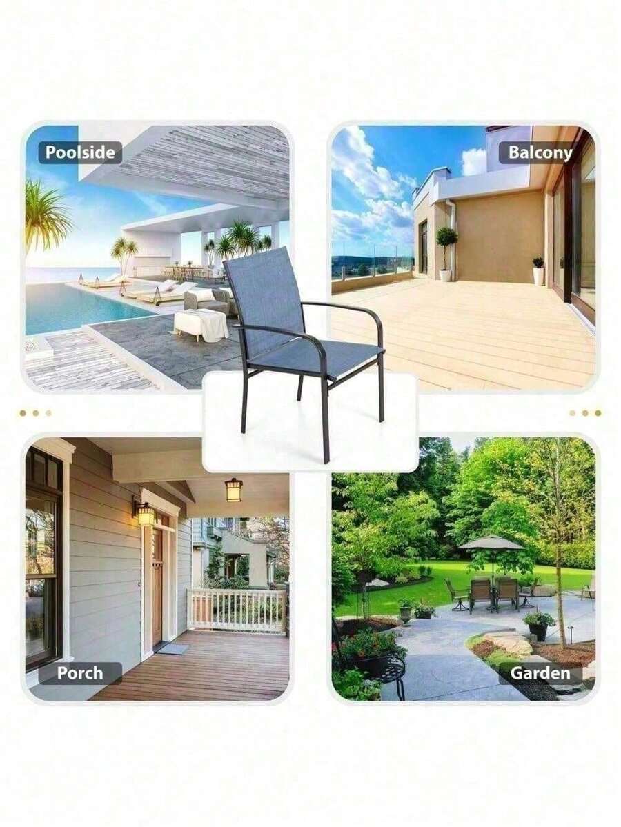 Conjunto de comedor para patio de 7 piezas, mesa de metal al aire libre